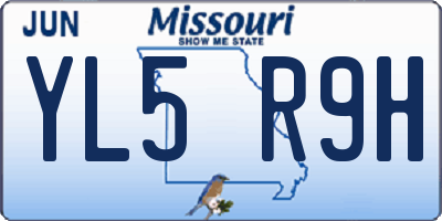 MO license plate YL5R9H