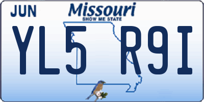 MO license plate YL5R9I