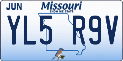 MO license plate YL5R9V