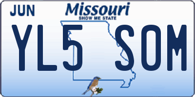 MO license plate YL5S0M