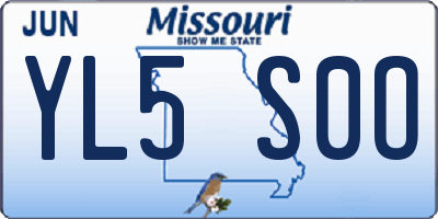 MO license plate YL5S0O