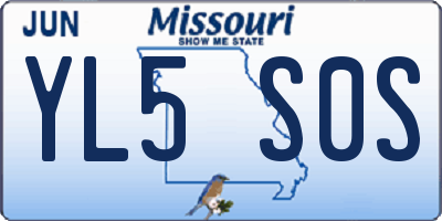 MO license plate YL5S0S