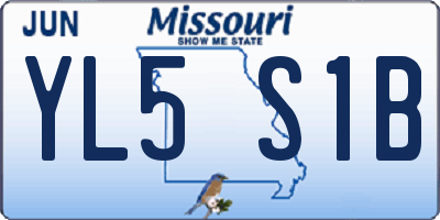 MO license plate YL5S1B