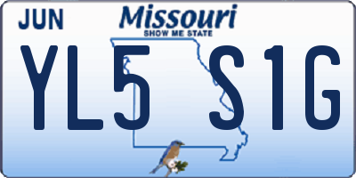 MO license plate YL5S1G