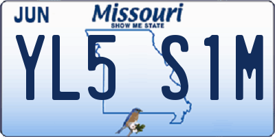 MO license plate YL5S1M