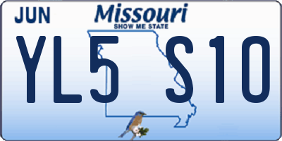 MO license plate YL5S1O