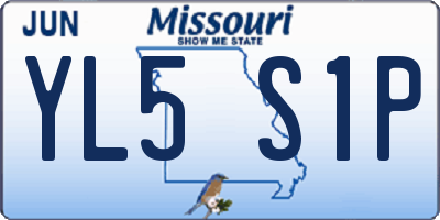 MO license plate YL5S1P