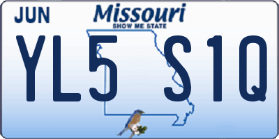 MO license plate YL5S1Q