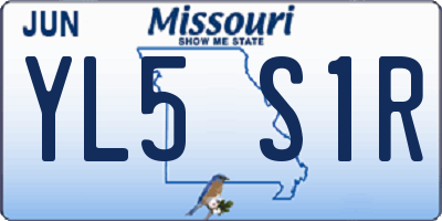 MO license plate YL5S1R