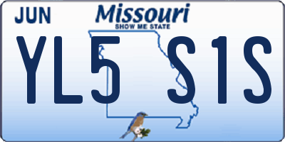 MO license plate YL5S1S