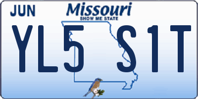 MO license plate YL5S1T