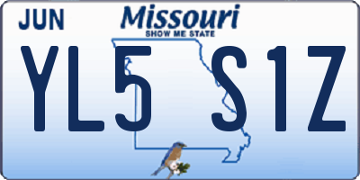 MO license plate YL5S1Z