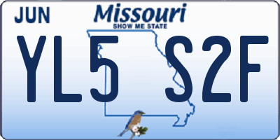 MO license plate YL5S2F