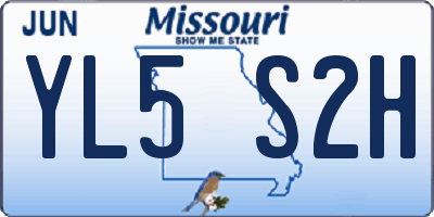 MO license plate YL5S2H