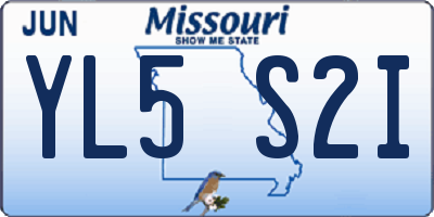MO license plate YL5S2I