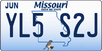 MO license plate YL5S2J