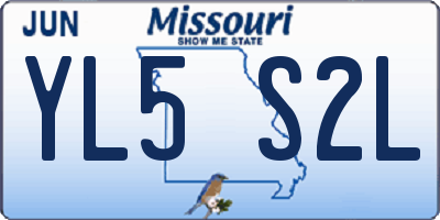 MO license plate YL5S2L