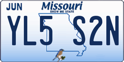 MO license plate YL5S2N
