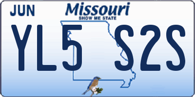MO license plate YL5S2S