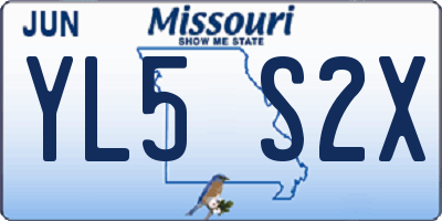 MO license plate YL5S2X