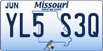 MO license plate YL5S3Q