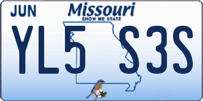 MO license plate YL5S3S