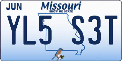 MO license plate YL5S3T