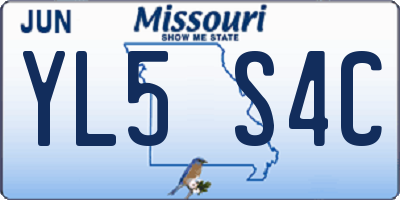 MO license plate YL5S4C
