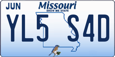 MO license plate YL5S4D