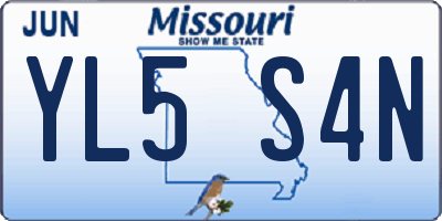 MO license plate YL5S4N