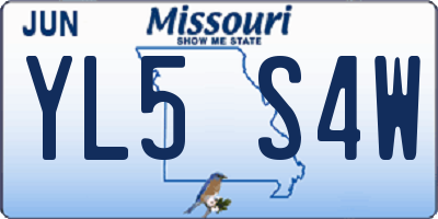MO license plate YL5S4W