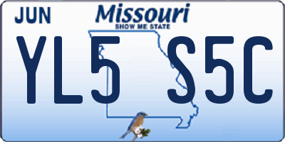 MO license plate YL5S5C