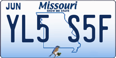 MO license plate YL5S5F