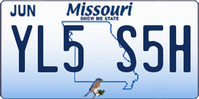 MO license plate YL5S5H