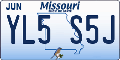MO license plate YL5S5J