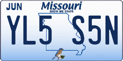MO license plate YL5S5N