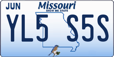 MO license plate YL5S5S