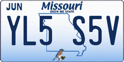 MO license plate YL5S5V
