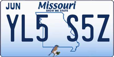 MO license plate YL5S5Z