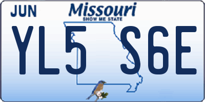 MO license plate YL5S6E