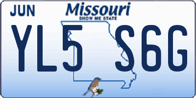 MO license plate YL5S6G