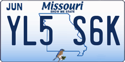 MO license plate YL5S6K