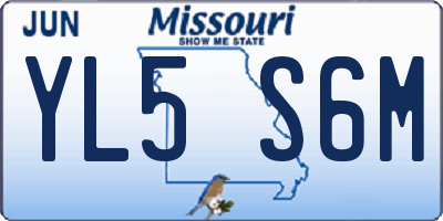 MO license plate YL5S6M