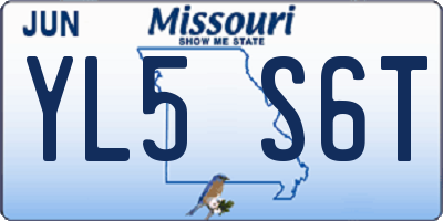 MO license plate YL5S6T