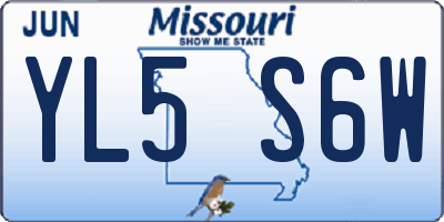 MO license plate YL5S6W