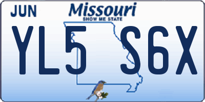 MO license plate YL5S6X