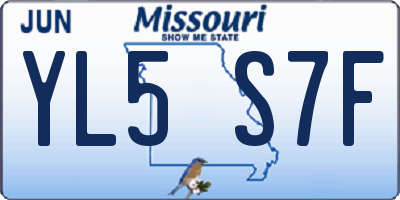 MO license plate YL5S7F