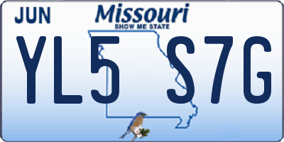 MO license plate YL5S7G