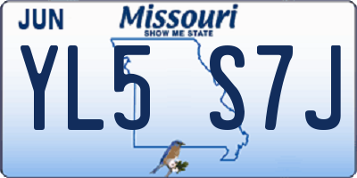MO license plate YL5S7J