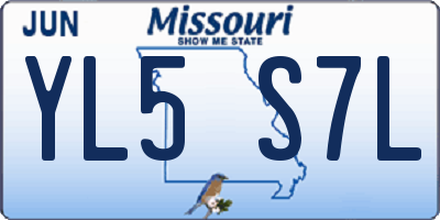 MO license plate YL5S7L